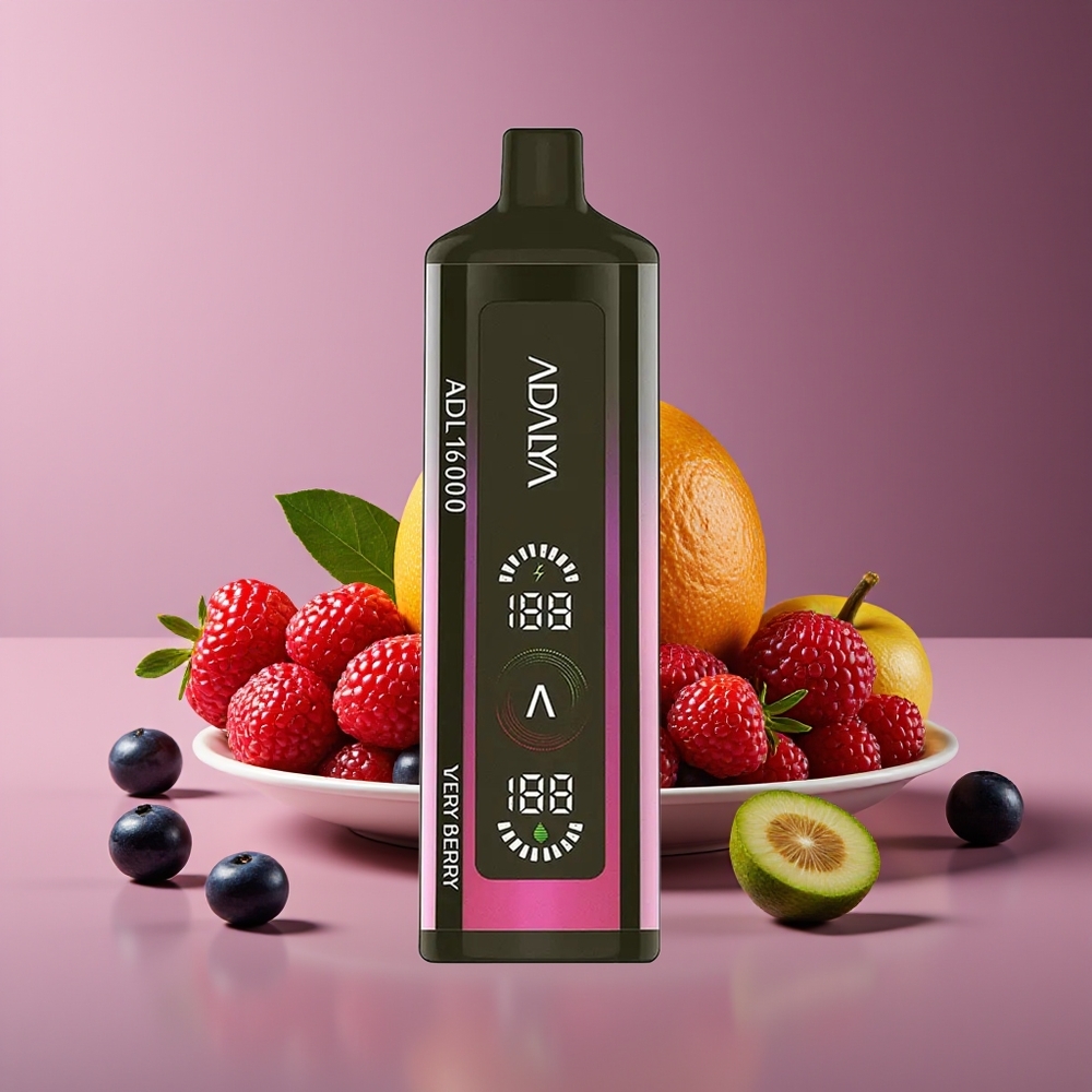 Adalya ADL 16000 PRO Puffs Disposable Vape Very Berry - 25ml Smart Mesh Coil USB-C 1000mAh Digital Screen