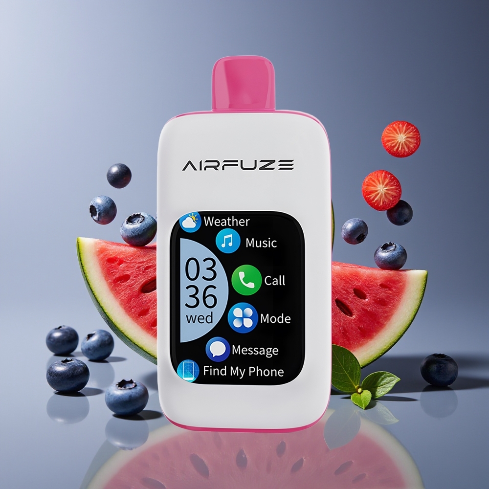 AirFuze Smart 30000 Puffs 5 Nicotine 900mAh TFT Touch Disposable Vape Blueberry Watermelon