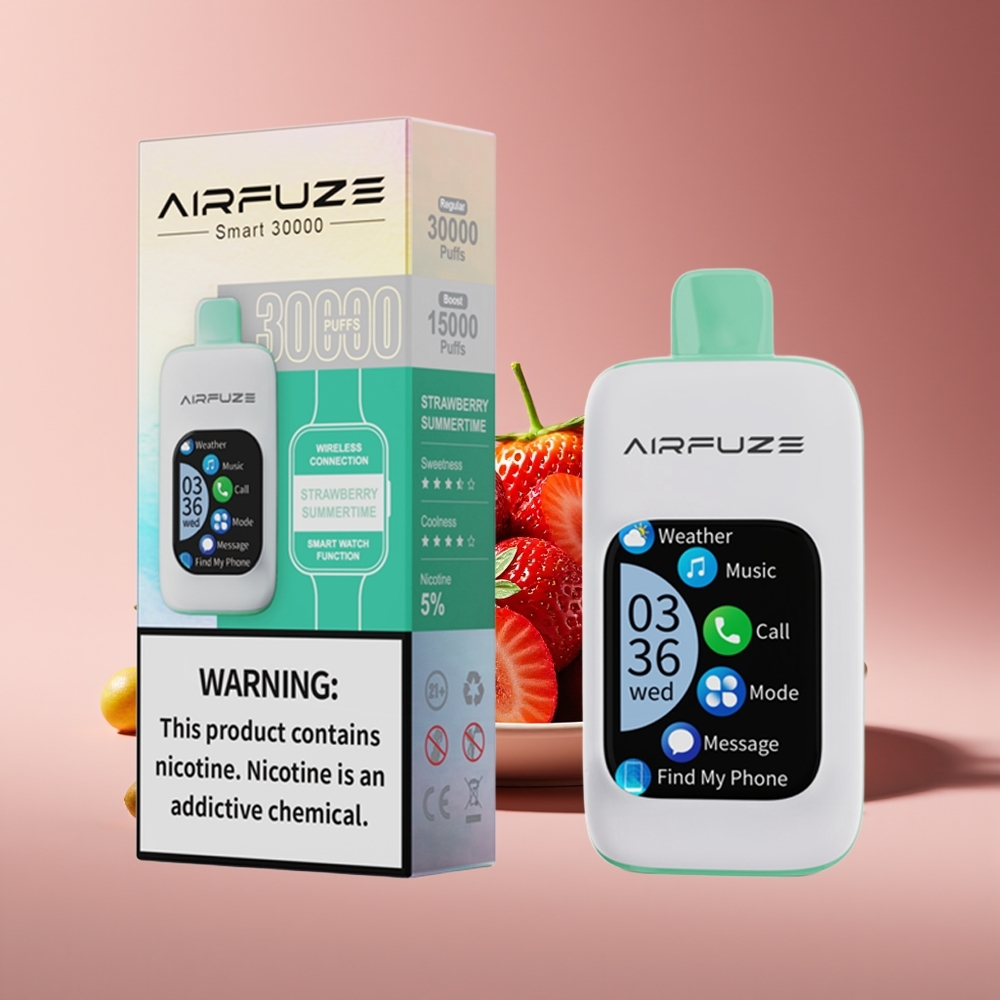 AirFuze Smart 30000 Puffs 5 Nicotine 900mAh Type-C Strawberry Summertime Disposable Vape