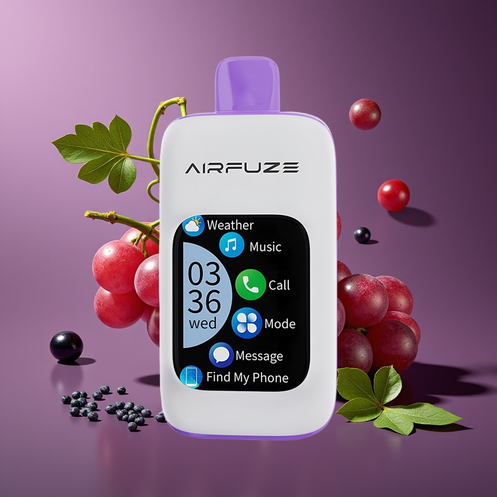 AirFuze Smart 30000 Puffs TFT Touch 5 Nic 900mAh Type-C Grape Burst Disposable Vape