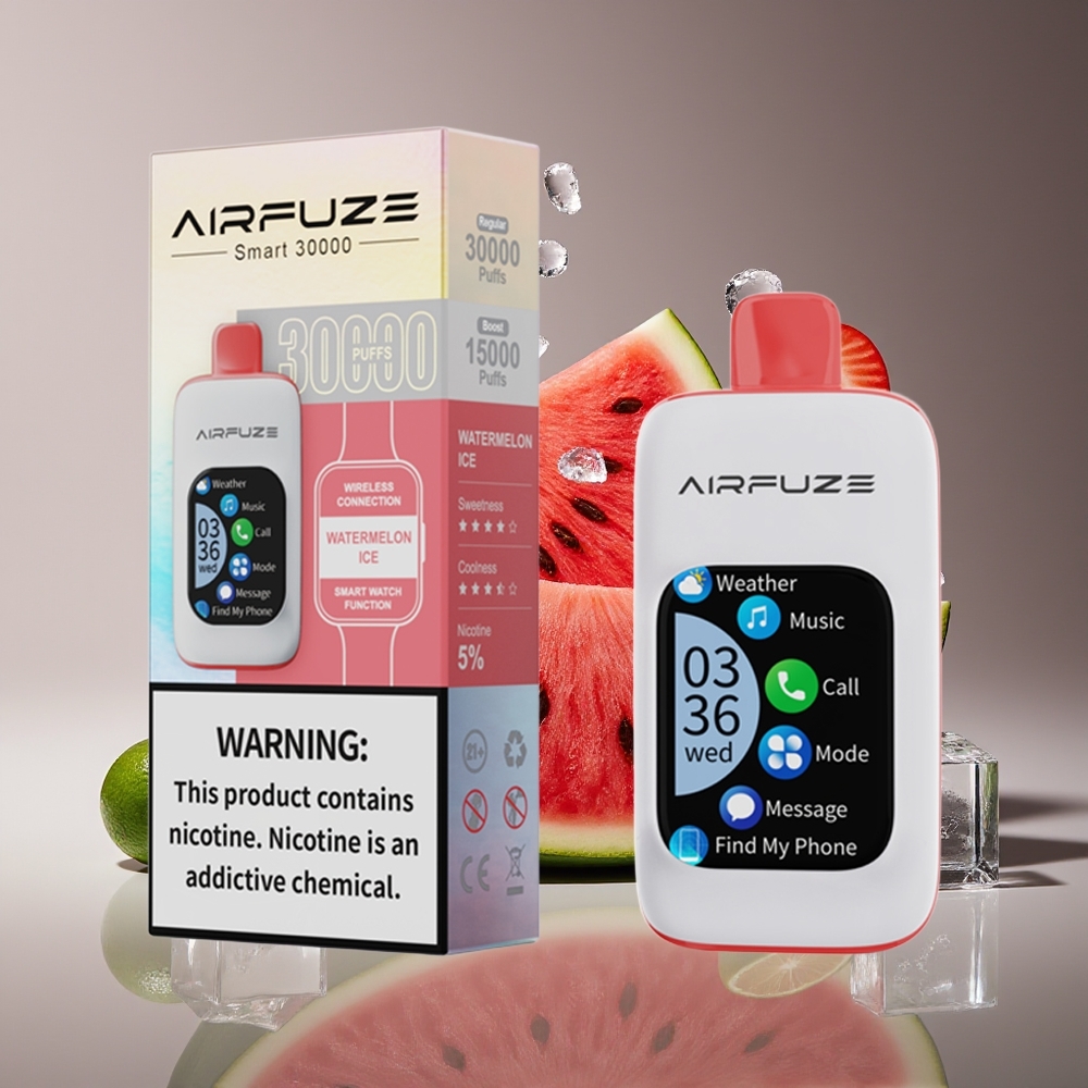 AirFuze Smart 30000 Puffs TFT Touch Screen 5 Nicotine Type-C Watermelon Ice Disposable Vape