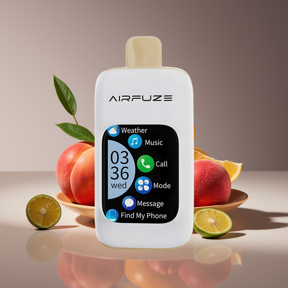 AirFuze Smart Pro 40000 Puffs Rechargeable 20ML Wireless Music Juicy Peach Disposable Vape