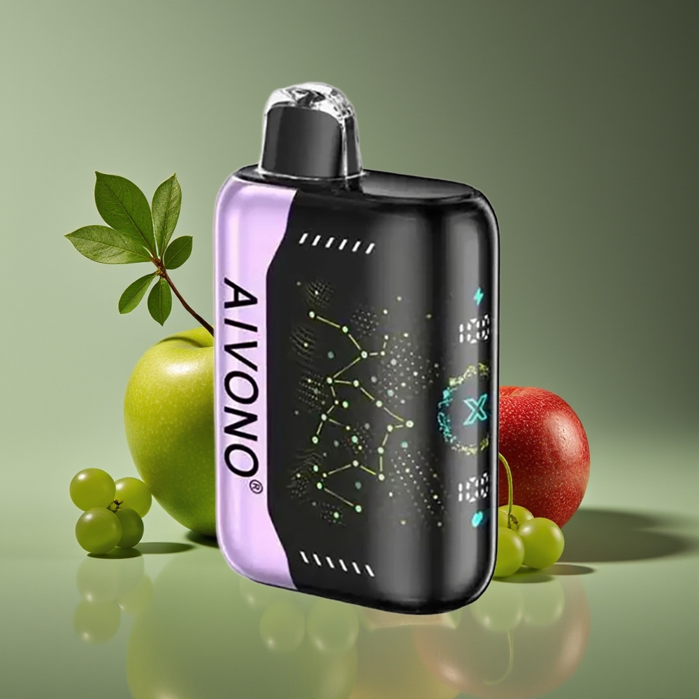 Aivono Aim Boom 25000 Puffs 28ml Mesh 650mAh Green Apple Grape Disposable Vape