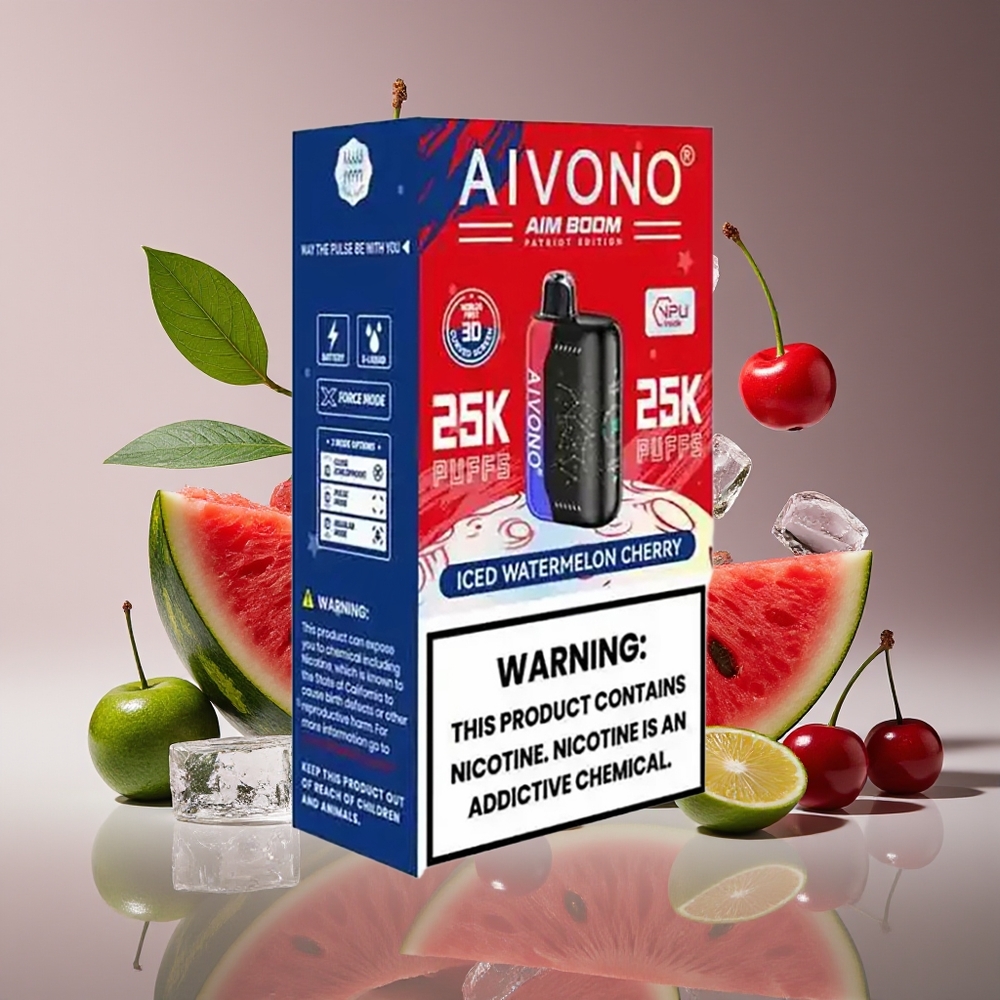 Aivono Aim Boom 25000 Puffs 28ml Type-C Iced Watermelon Cherry Disposable Vape
