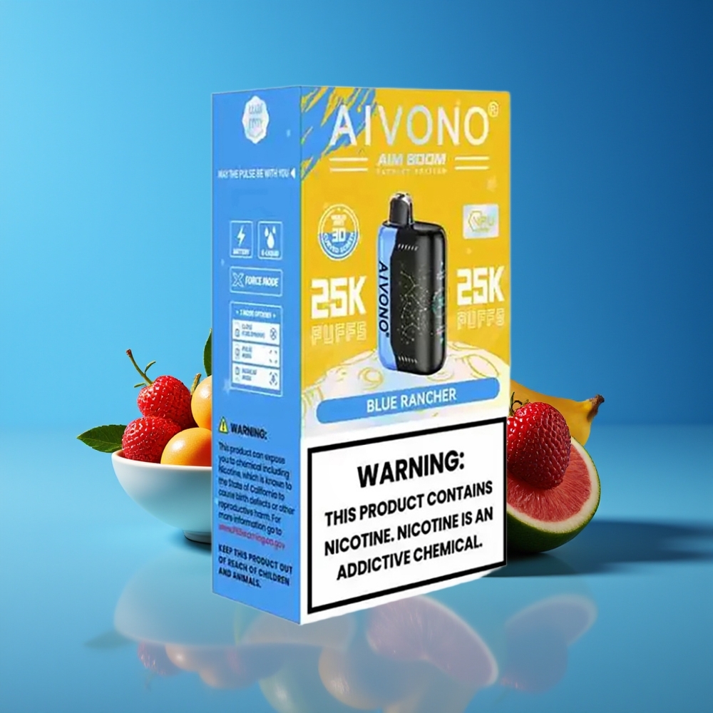 Aivono Aim Boom 25000 Puffs 28ml Type-C Mesh 0-5 Nic Blue Rancher Disposable Vape