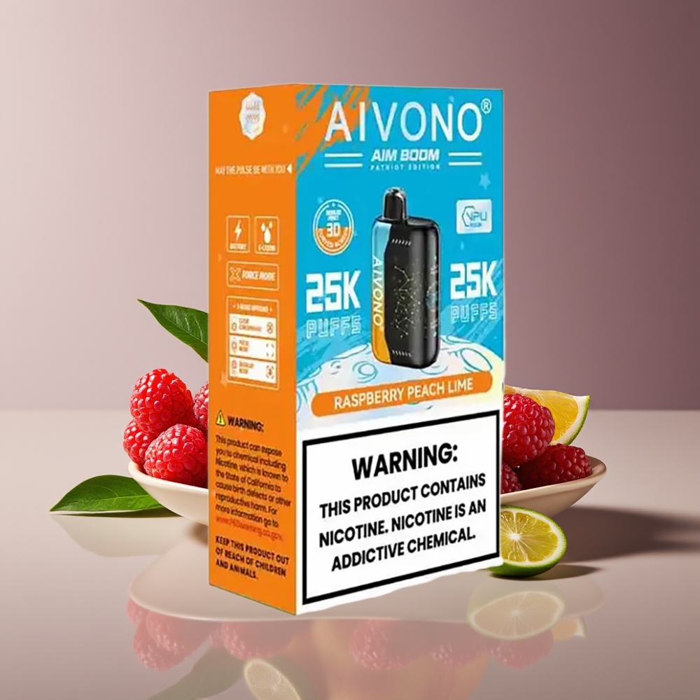 Aivono Aim Boom 25000 Puffs 28ml Type-C Raspberry Peach Lime Disposable Vape