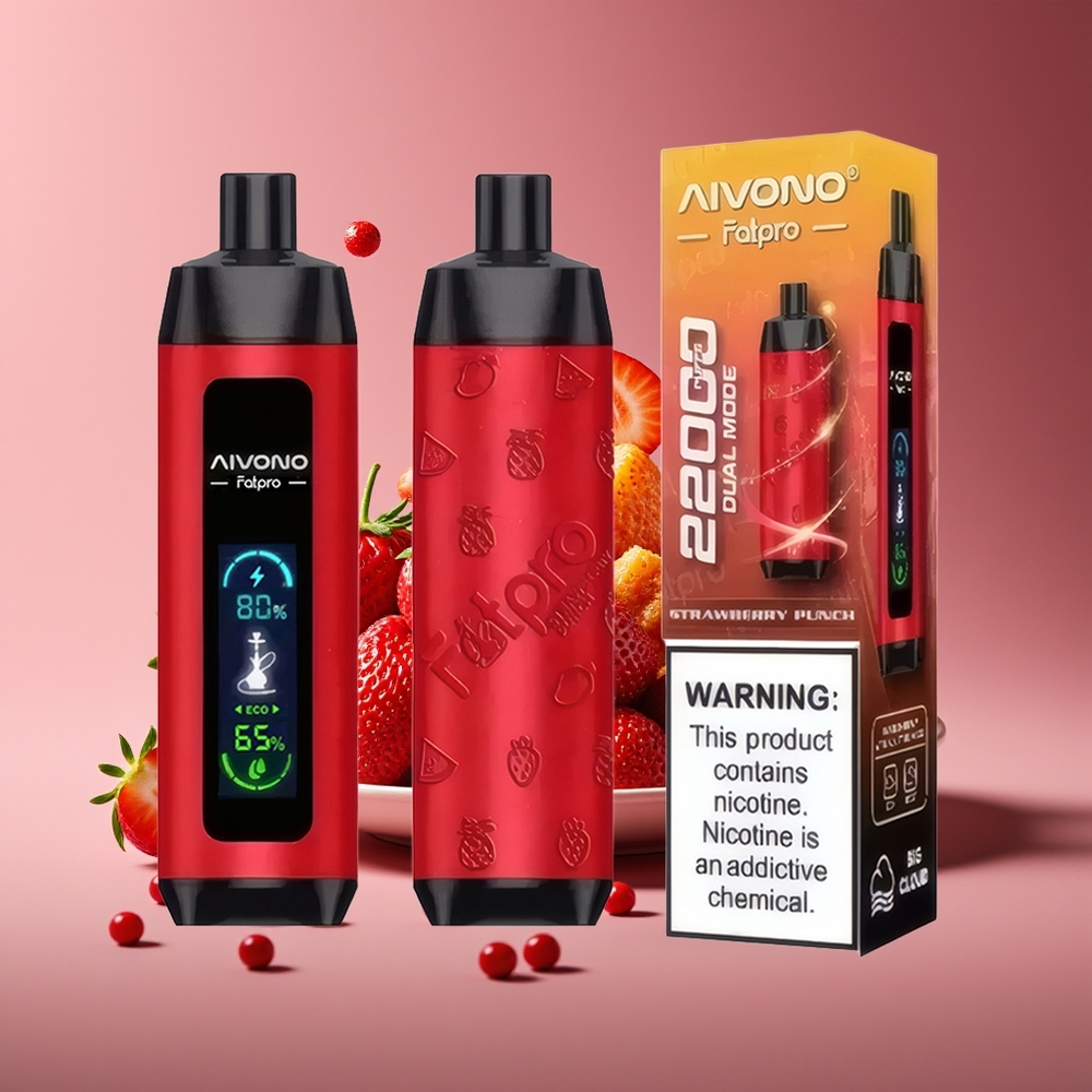 Aivono Aim Fatpro 22000 Puffs 28ml 5 Nicotine Rechargeable Strawberry Punch Disposable Vape