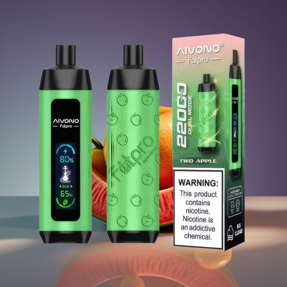 Aivono Aim Fatpro 22000 Puffs 28ml Rechargeable Two Apple Disposable Vape