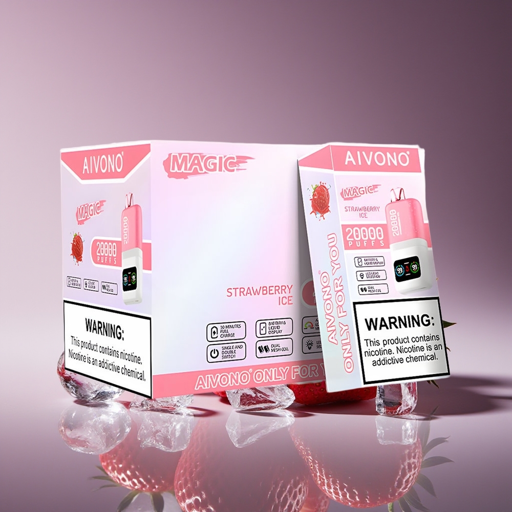 Aivono Aim Magic 20000 Puffs Dual Mesh LCD Rechargeable Strawberry Ice Disposable Vape