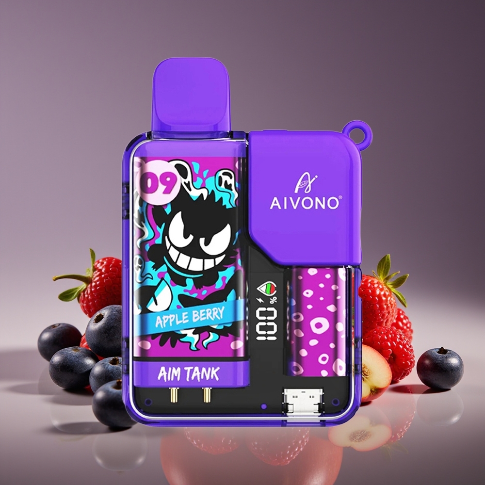 Aivono Aim Tank 9500 Puffs 18mL 650mAh LCD Mesh Apple Berry Disposable Vape