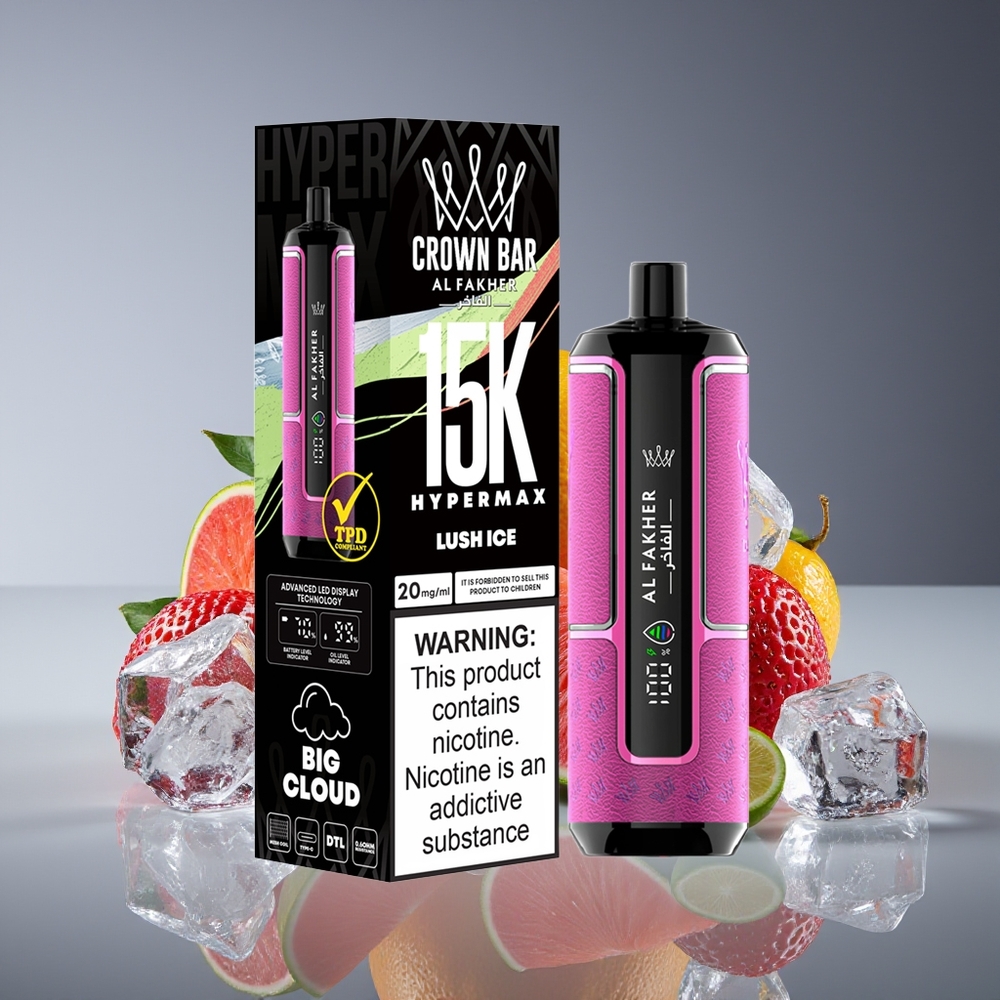 Al Fakher Crown Bar 15K Hypermax 22ml 600mAh DTL 6mg Disposable Vape Lush Ice