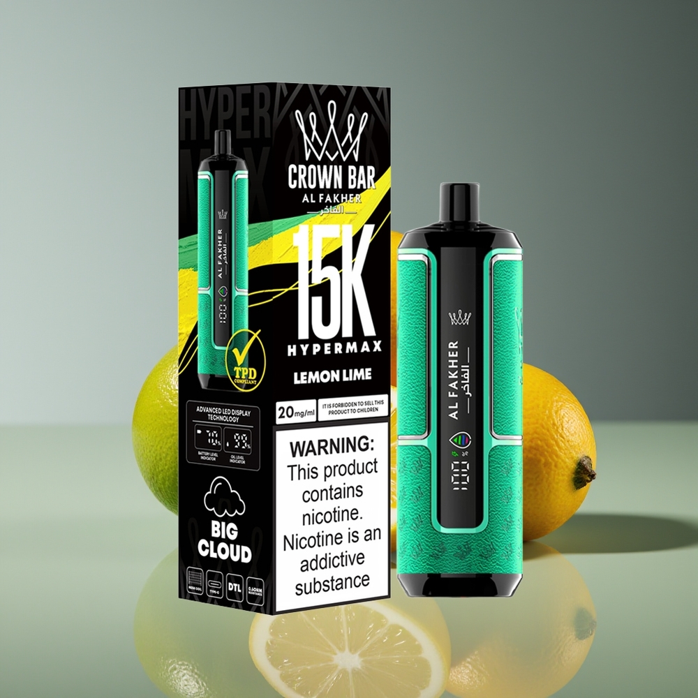 Al Fakher Crown Bar 15K Hypermax 22ml 600mAh DTL 6mg Lemon Lime Disposable Vape