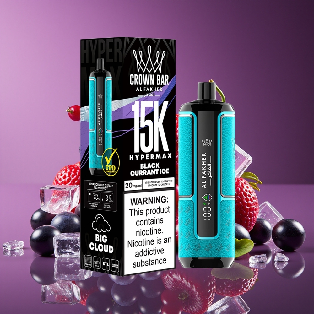 Al Fakher Crown Bar 15K Hypermax 22ml 600mAh DTL Disposable Vape Blackcurrant Ice