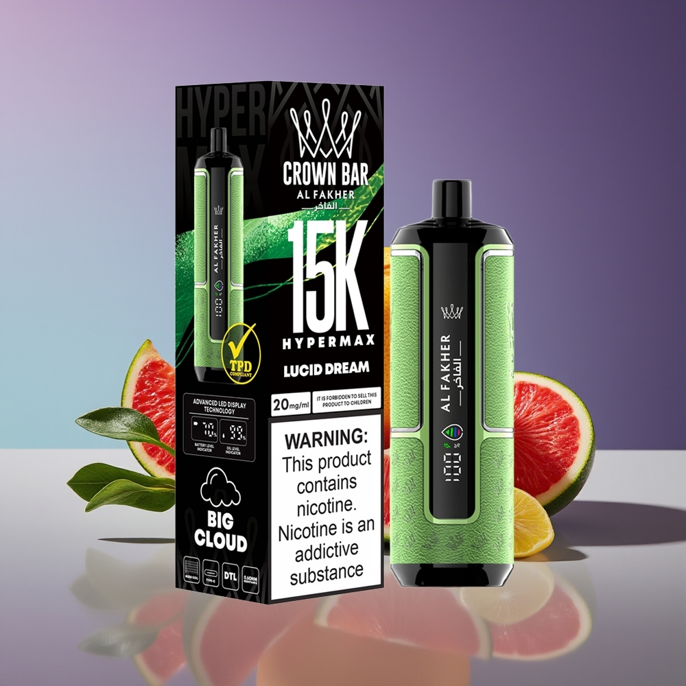 Al Fakher Crown Bar 15K Hypermax 22ml 600mAh Type-C DTL 6mg Lucid Dream