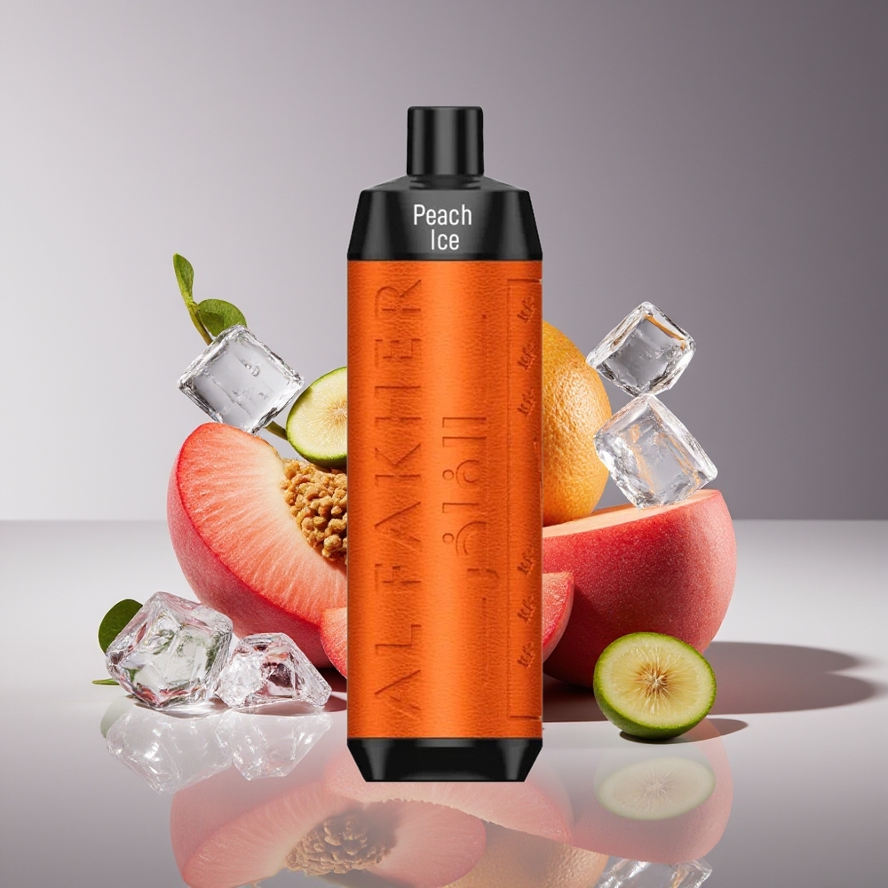 Al Fakher Crown Bar 8000 18ml 5mg USB-C Peach Ice Disposable Vape