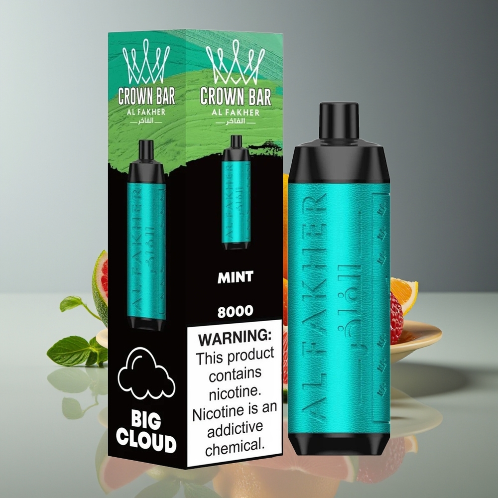 Al Fakher Crown Bar 8000 Crystal 18mL 5mg Mint Disposable Vape