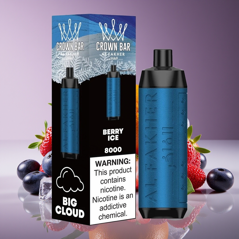 Al Fakher Crown Bar 8000 Crystal 18ml 5mg Berry Ice Disposable Vape