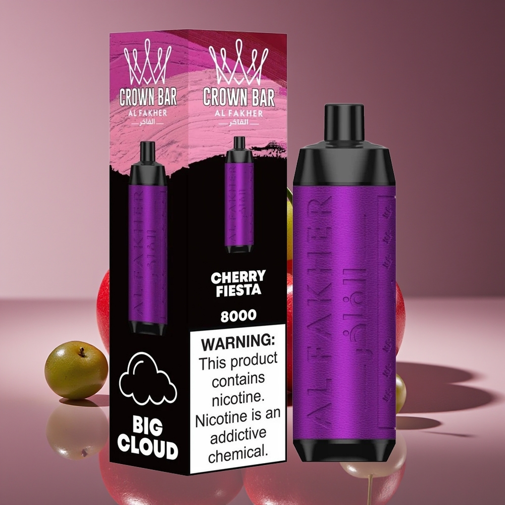 Al Fakher Crown Bar 8000 Crystal 18ml 5mg Cherry Fiesta Disposable Vape
