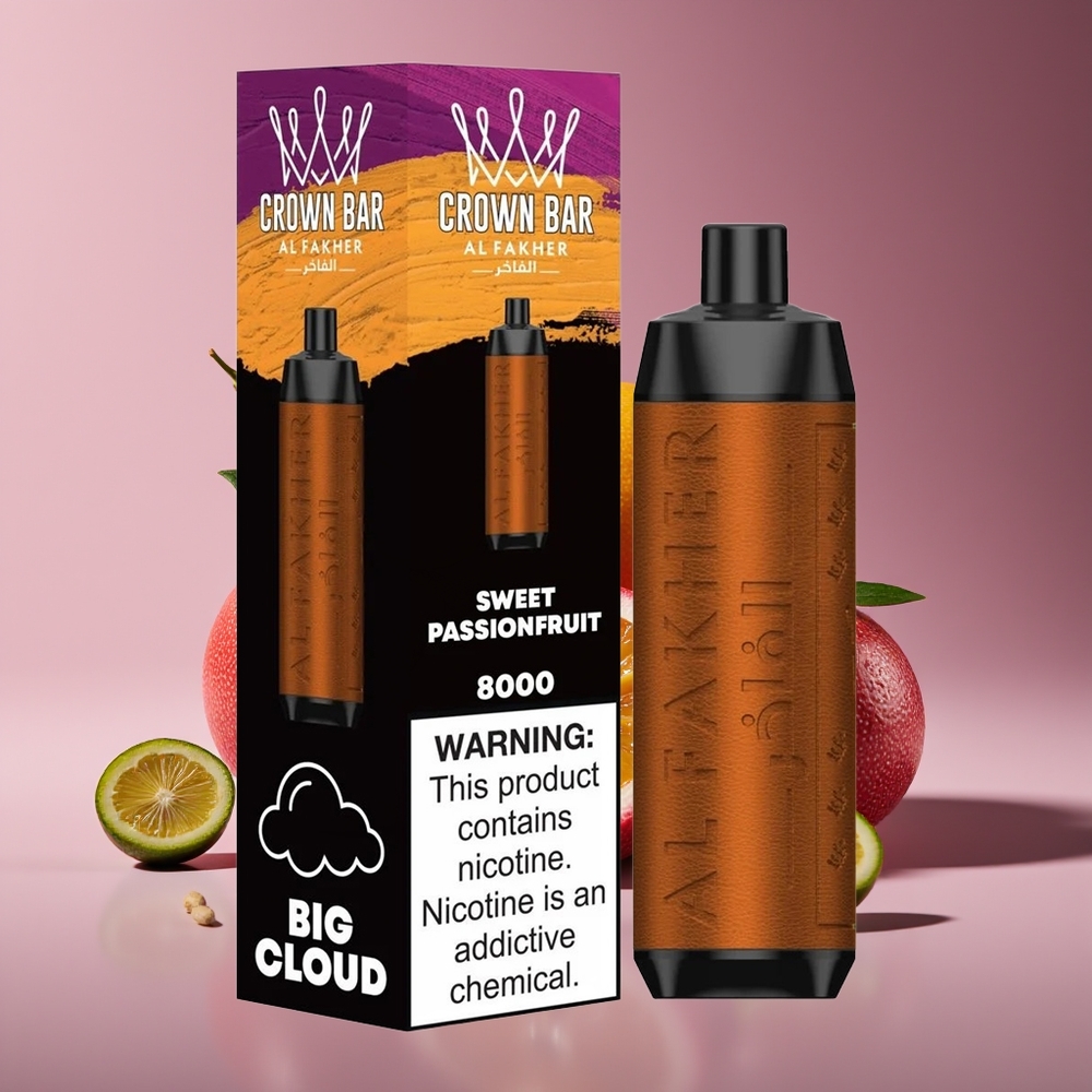 Al Fakher Crown Bar 8000 Crystal 18ml 5mg Sweet Passionfruit Disposable Vape
