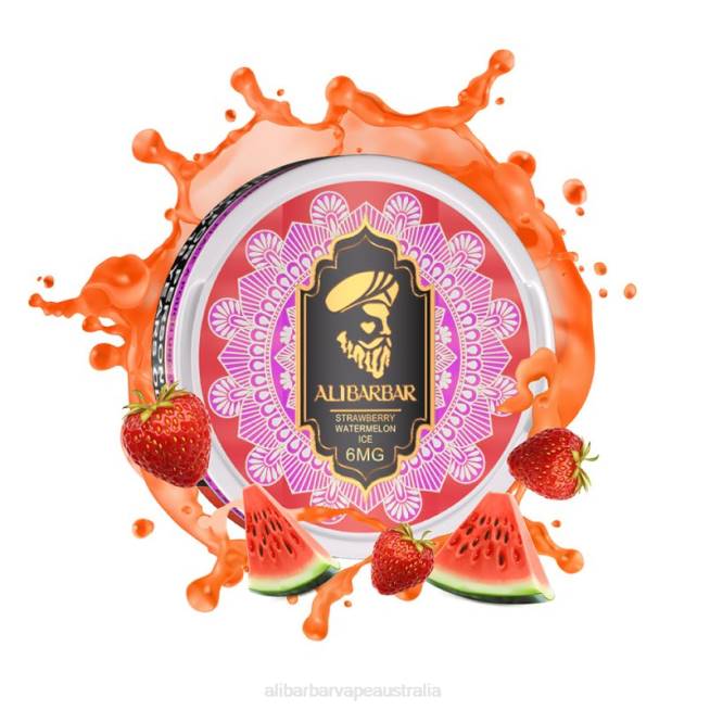 Alibarbar Vapes Melbourne TV8N93 Strawberry Watermelon Ice - Alibarbar Nicotine Pouches