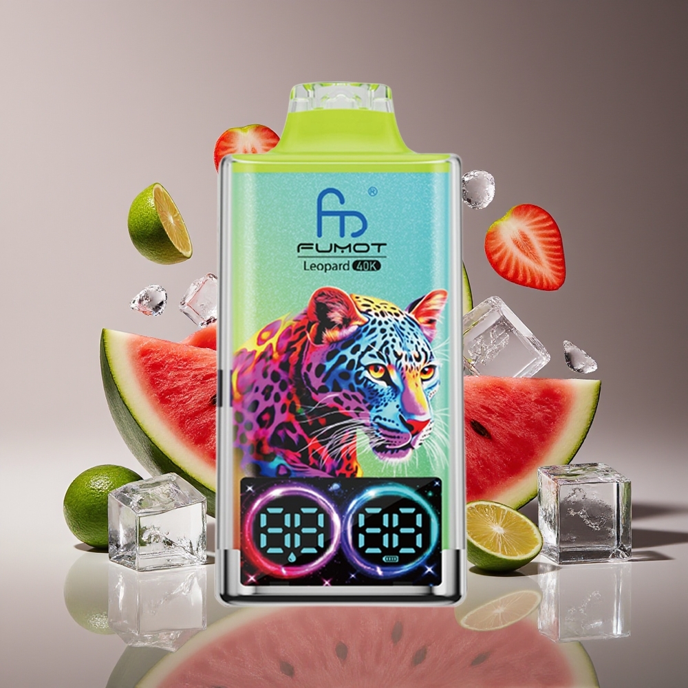 Fumot Leopard 40K Puffs 700mAh Dual Mesh Disposable Vape Watermelon Ice Type-C Digital Display