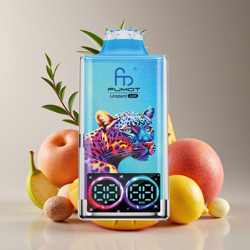 Fumot Leopard 40K Puffs 700mAh Dual Mesh Type-C Digital Display Disposable Vape Peachy Mango Pineapple