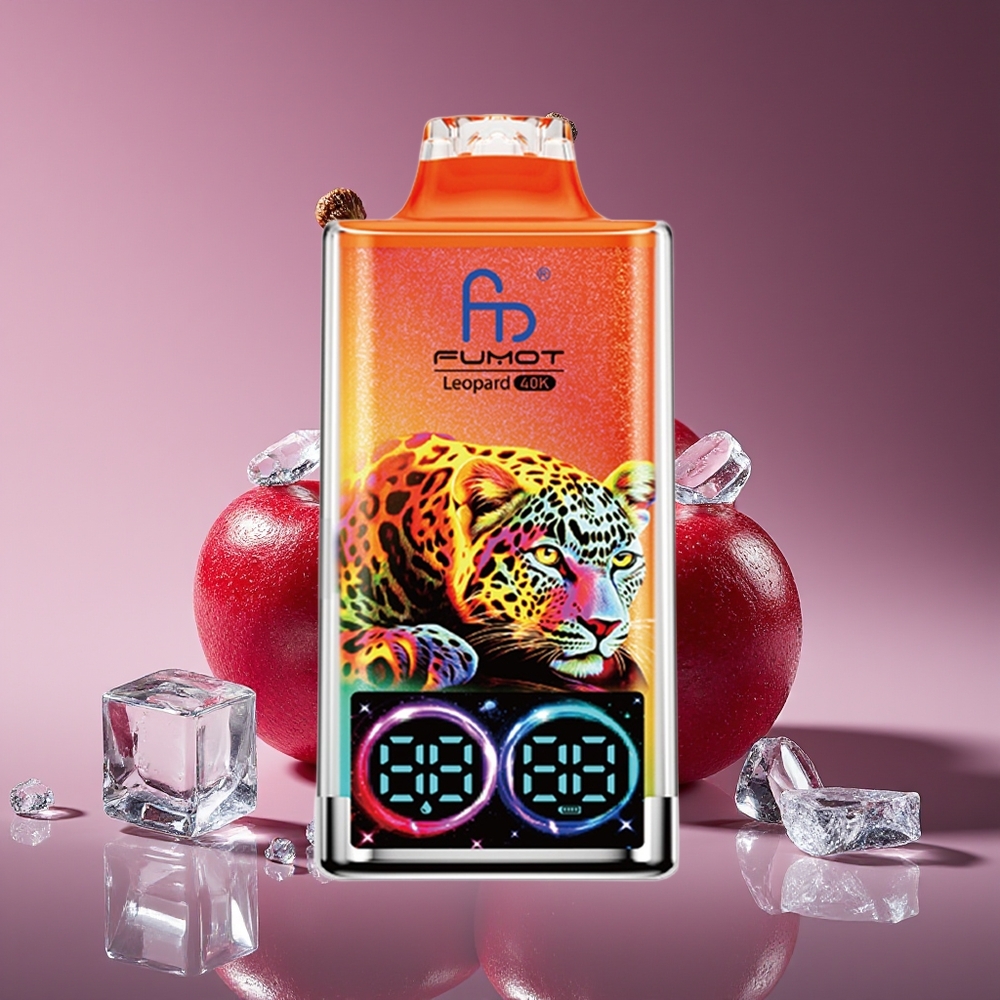 Fumot Leopard 40K Puffs Dual Mesh 700mAh Type-C Digital Display Disposable Vape Cherry Ice