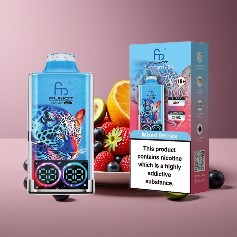 Fumot Leopard 40K Puffs Dual Mesh 700mAh Type-C Mixed Berries Disposable Vape