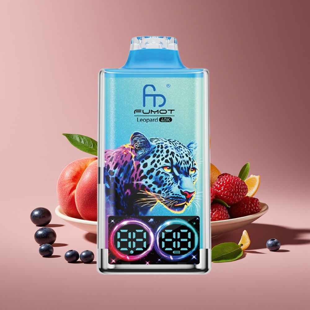 Fumot Leopard 40K Puffs Dual Mesh 700mAh Type-C Peach Berry Disposable Vape