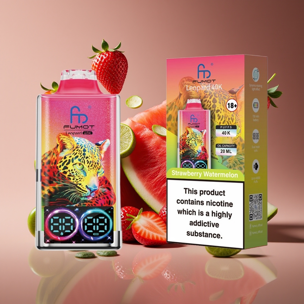 Fumot Leopard 40K Puffs Dual Mesh 700mAh Type-C Strawberry Watermelon Disposable Vape