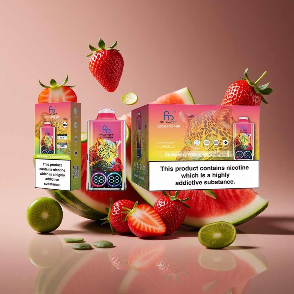 Fumot Leopard 40K Puffs Dual Mesh 700mAh Type-C Strawberry Watermelon Disposable Vape