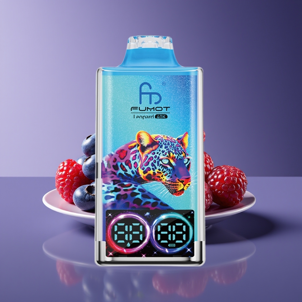 Fumot Leopard 40K Puffs Dual Mesh Type-C 700mAh Digital Display Disposable Vape Blueberry Raspberry