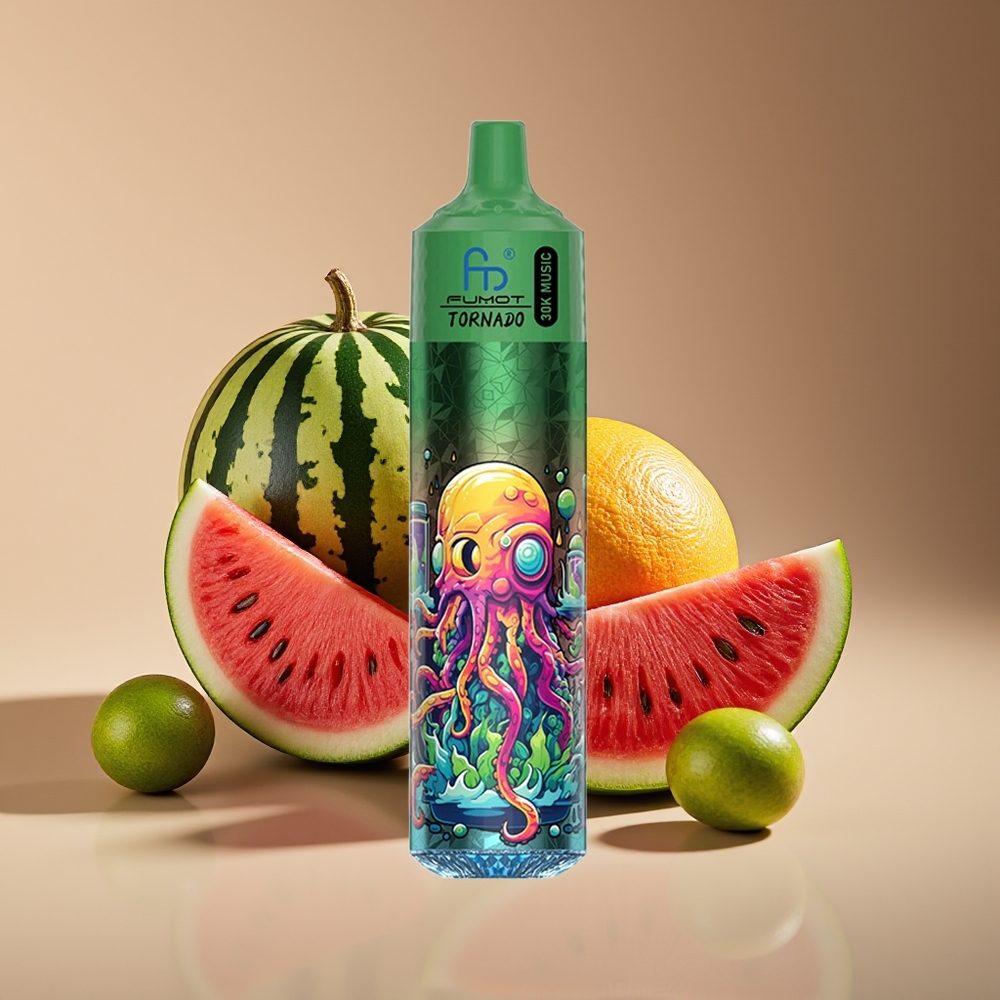 Fumot RandM Tornado 30000 Puffs 30mL 5 Mesh LED Watermelon Cantaloupe Disposable Vape