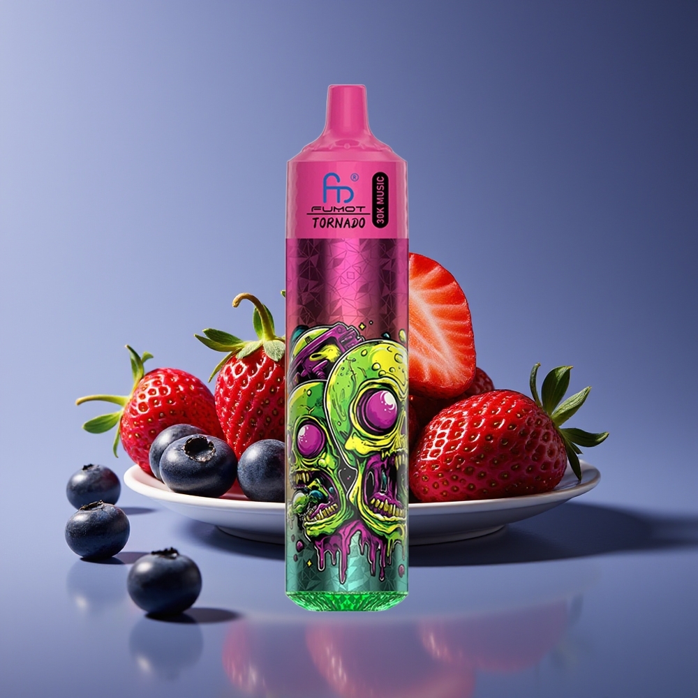 Fumot RandM Tornado 30000 Puffs 30mL 5 Mesh Strawberry Blueberry Disposable Vape