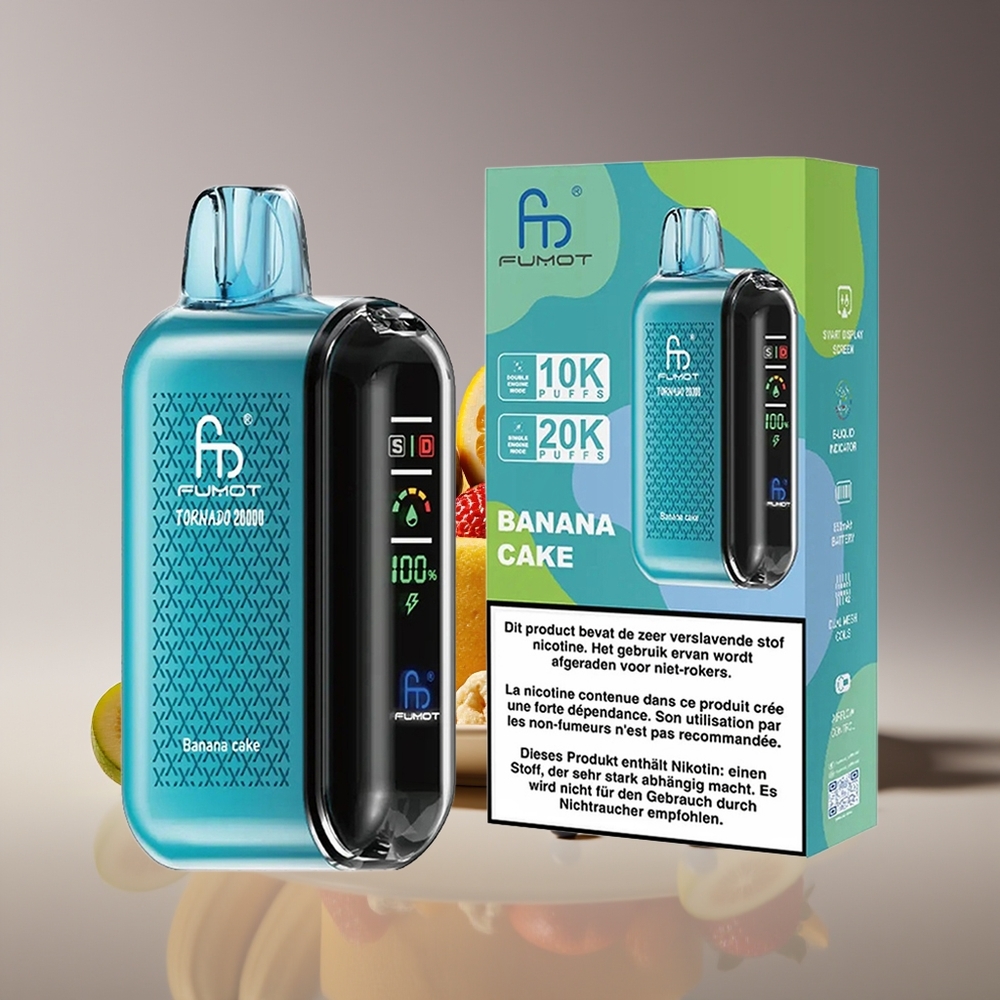 Fumot Tornado 20000 Puffs Dual Mesh 20ml Banana Cake Disposable Vape