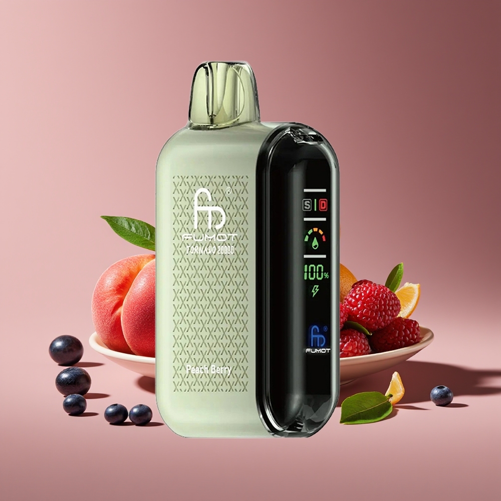 Fumot Tornado 20000 Puffs Dual Mesh 20ml Peach Berry Disposable Vape