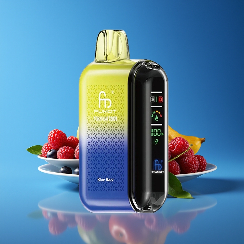 Fumot Tornado 20000 Puffs Dual Mesh 20ml Rechargeable Blue Razz Disposable Vape