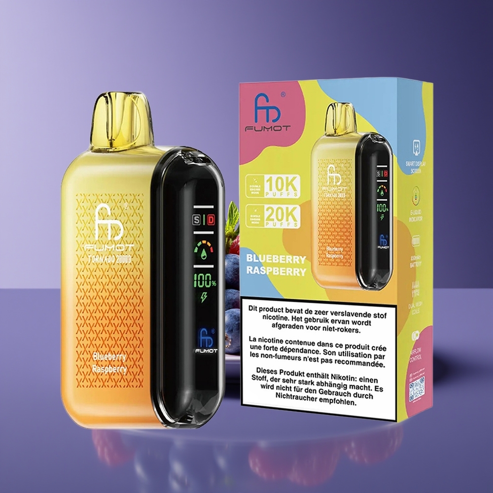 Fumot Tornado 20000 Puffs Dual Mesh 20ml Rechargeable Blueberry Raspberry