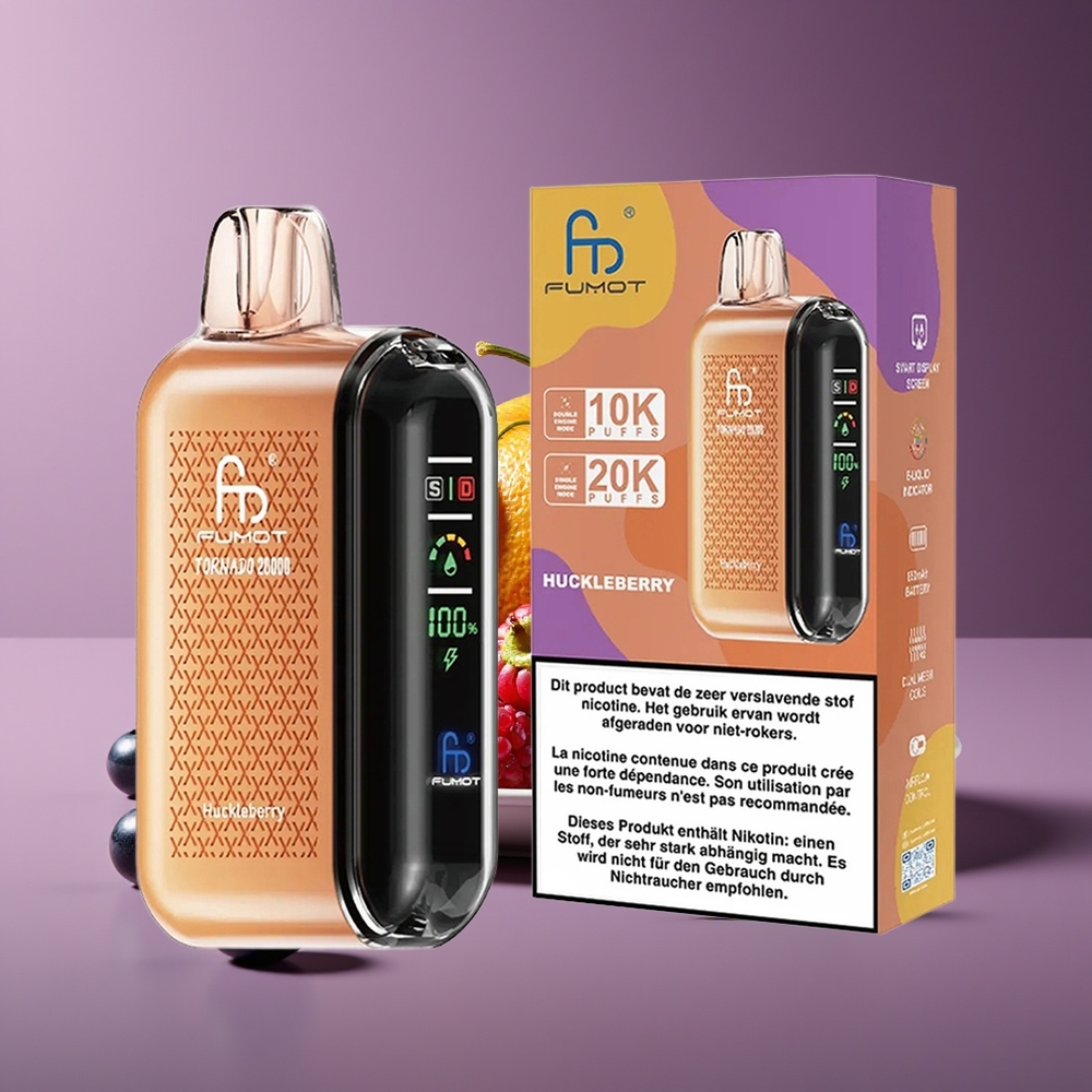 Fumot Tornado 20000 Puffs Dual Mesh 20ml Rechargeable Huckleberry Disposable Vape