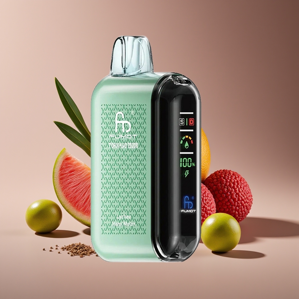 Fumot Tornado 20000 Puffs Dual Mesh 20ml Rechargeable Lychee Hami Melon Disposable Vape
