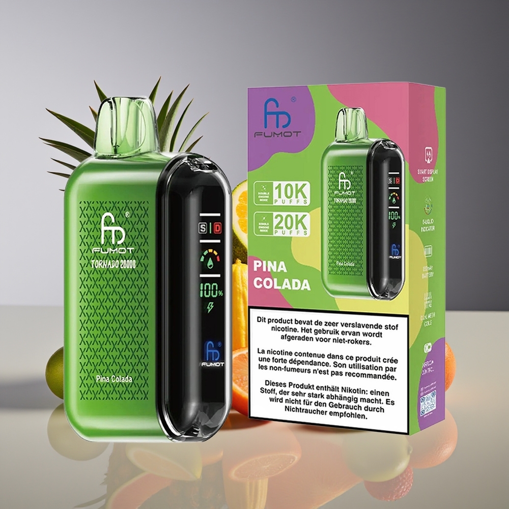 Fumot Tornado 20000 Puffs Dual Mesh 20ml Rechargeable Pina Colada Disposable Vape