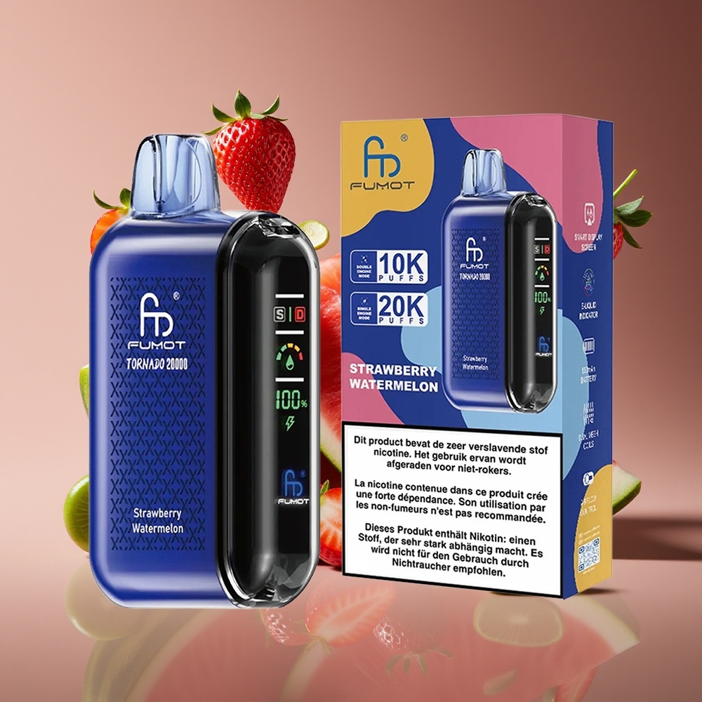 Fumot Tornado 20000 Puffs Dual Mesh 20ml Strawberry Watermelon Disposable Vape