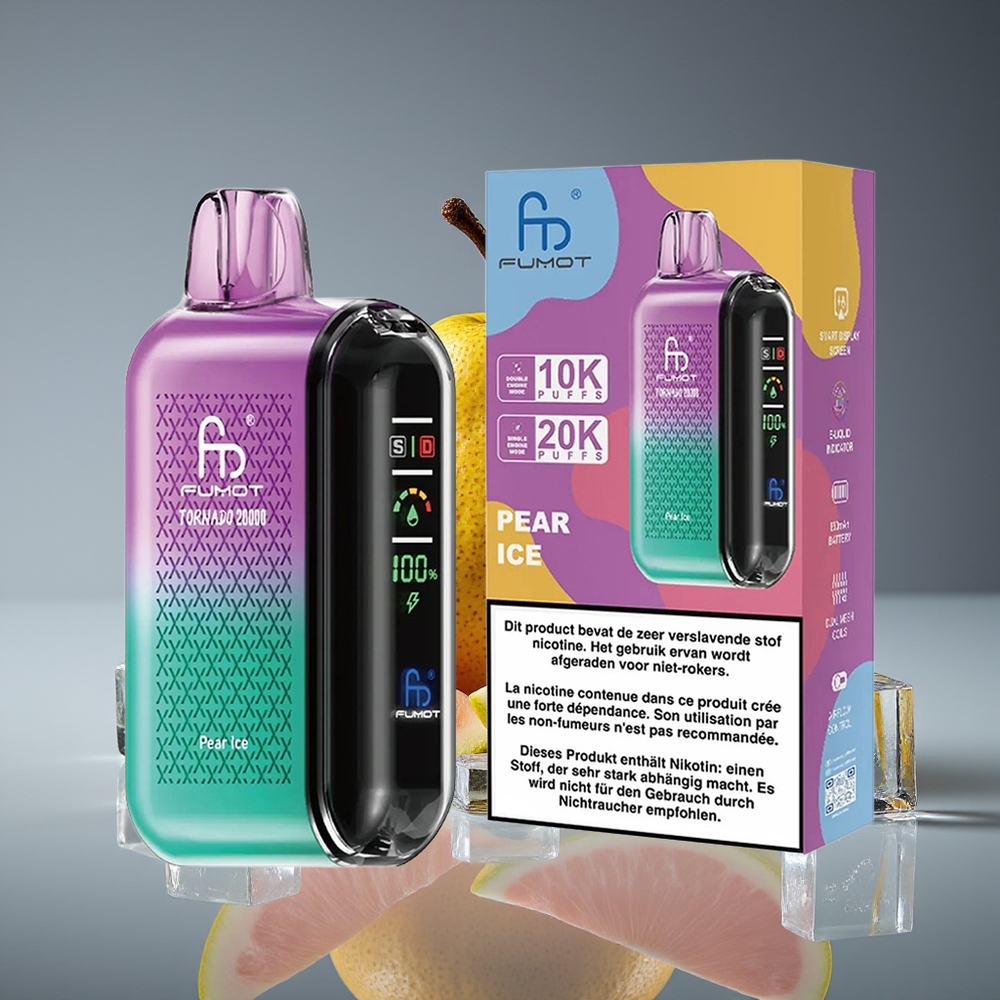 Fumot Tornado 20000 Puffs Dual Mesh Airflow Disposable Vape Pear Ice