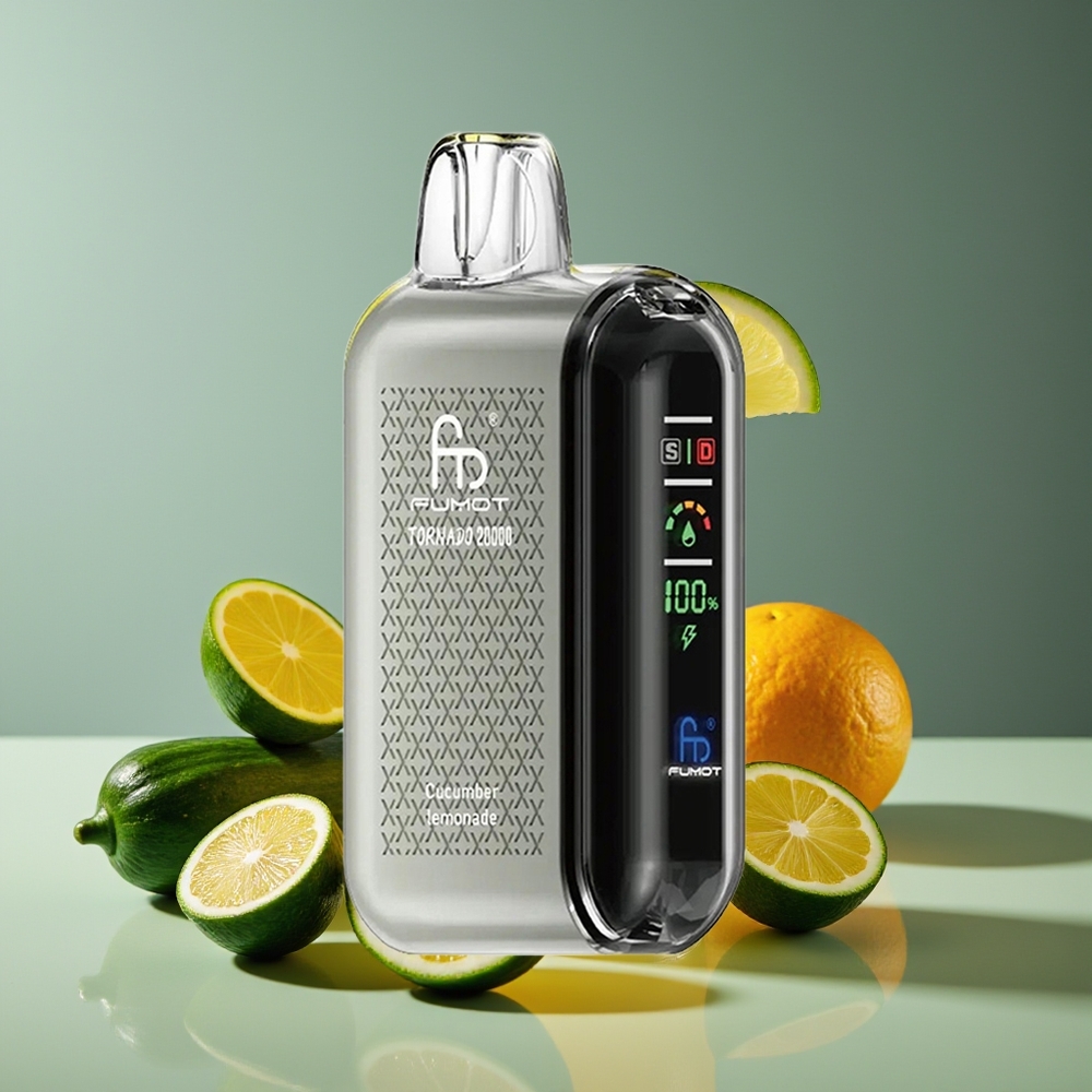 Fumot Tornado 20000 Puffs Dual Mesh Rechargeable Cucumber Lemonade Disposable Vape