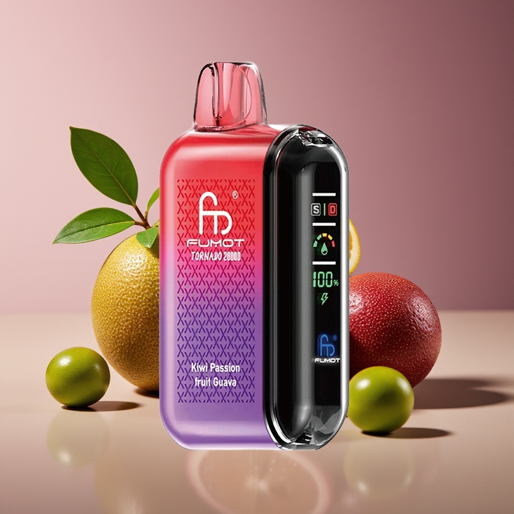 Fumot Tornado 20000 Puffs Rechargeable Dual Mesh Disposable Vape Kiwi Passion Fruit Guava