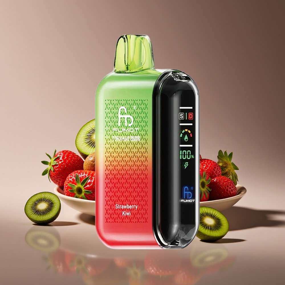 Fumot Tornado 20000 Puffs Strawberry Kiwi Dual Mesh 20ml Smart Display 850mAh