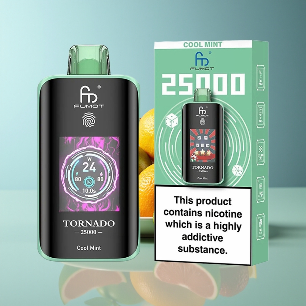Fumot Tornado 25000 Puffs HD Rechargeable 20ml Disposable Vape Cool Mint