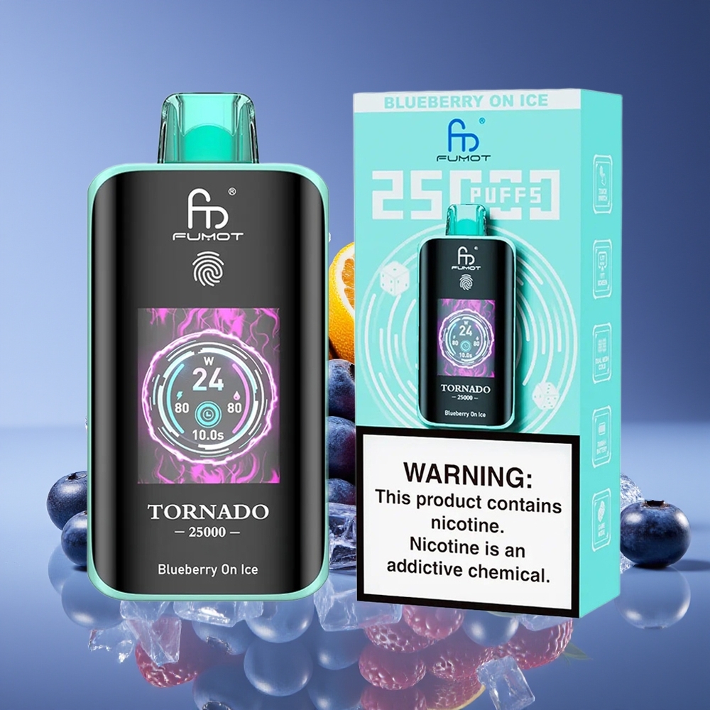 Fumot Tornado 25000 Puffs HD Screen 700mAh Rechargeable 20ml Blueberry On Ice