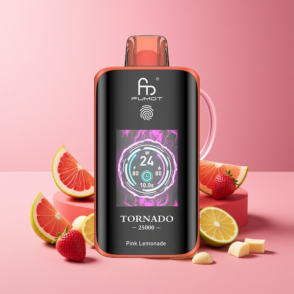 Fumot Tornado 25000 Puffs HD Screen 700mAh Rechargeable 20ml Pink Lemonade