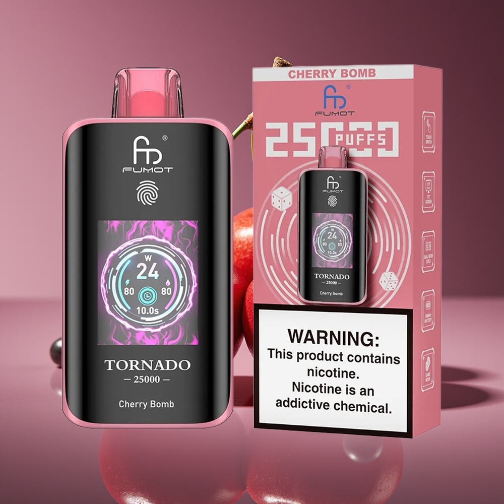 Fumot Tornado 25000 Puffs HD Screen 700mAh Rechargeable Cherry Bomb Disposable Vape
